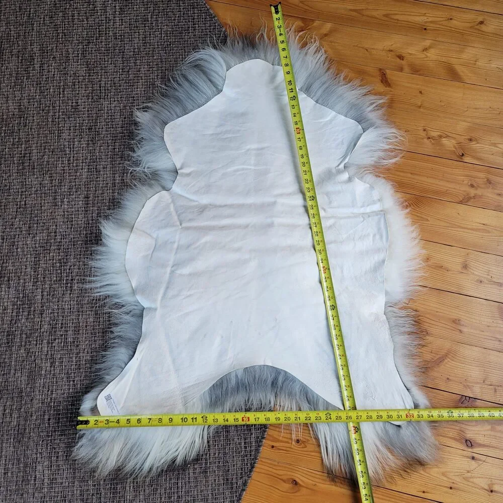 Genuine Icelandic Sheepskin Rug Gray Pelt Throw 53
